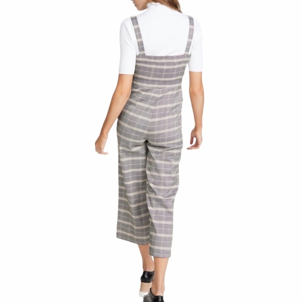 WOMENS WILLA CHECKED BUTTON FRONT CROPPED JUMPSUIT - Picture 8 of 15